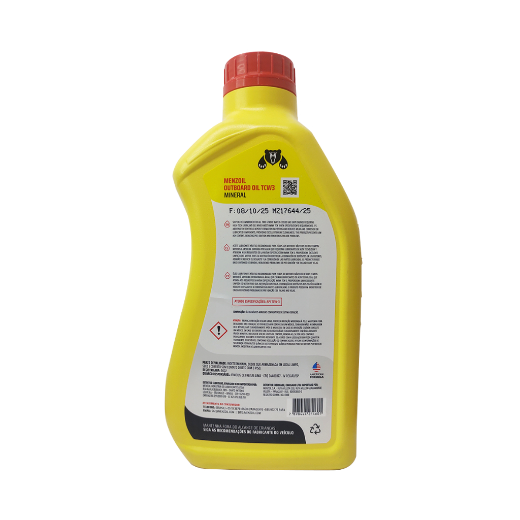 Óleo Premium TCW3 Menzoil 2T Todos Motores de Popa Kit C/5