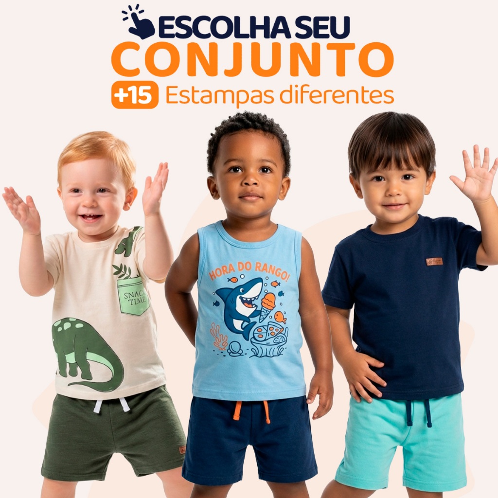 Conjunto Bebê Masculino Menino Infantil Verão Manga Curta Tamanho 1 ao 8 - Roupa para Bebê Masculino L02 em Oferta na Shopee