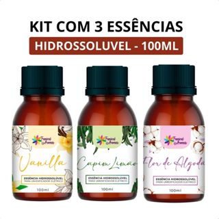 Essência Hidrossolúvel Base Água 100ml para Umidificador Aromatizador Kit em Oferta na Shopee
