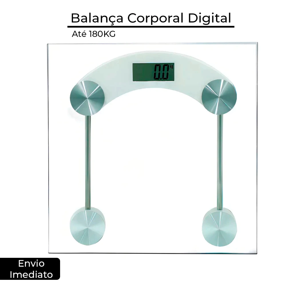 Balança Corporal Digital Até 180kg Com Vidro Temperado Premium — imagem 1