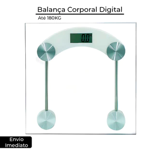 Balança Corporal Digital Até 180kg Com Vidro Temperado Premium