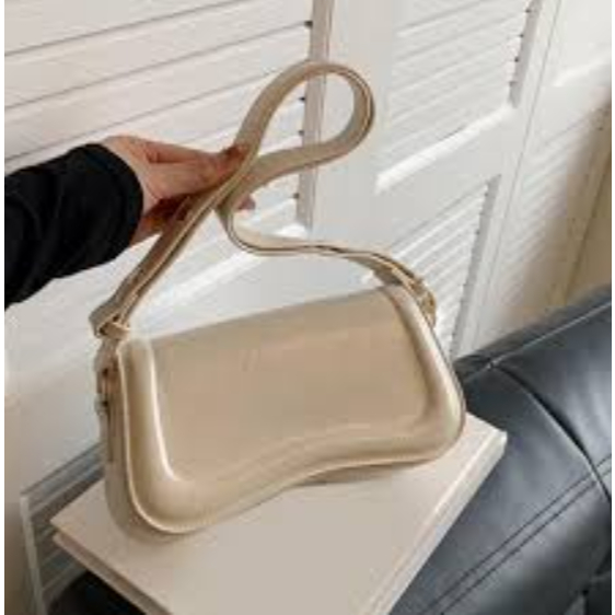 Bolsa de Ombro Bolsa Baguete Transversal Tiracolo Moderna Impermeável- Bolsa Melissa Nude Preta