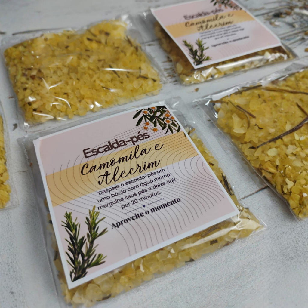 30 Escalda Pés Natural e Artesanal Mimo Lembrancinha Brinde para clientes saquinhos Envio Rapido