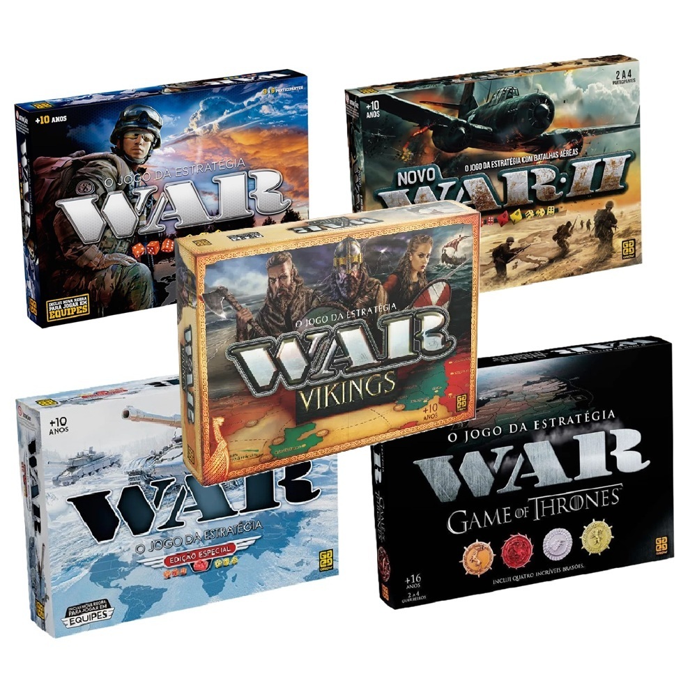 Jogo de Tabuleiro War, War II, War Edição Especial, War Game of Thrones e War Vikings da Grow em Oferta na Shopee