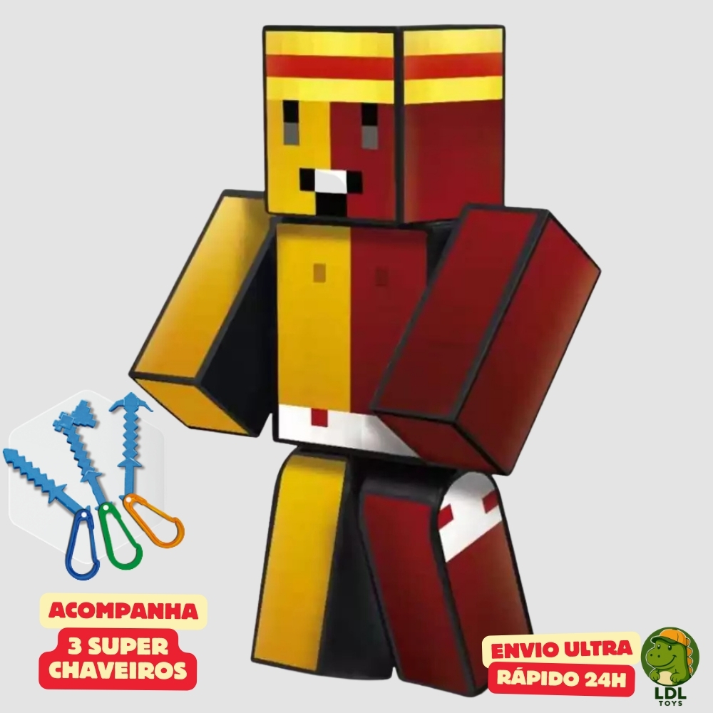 Boneco Geleia 35cm Articulado Acompanha 3 Chaveiros Youtuber Original Algazarra em Oferta na Shopee