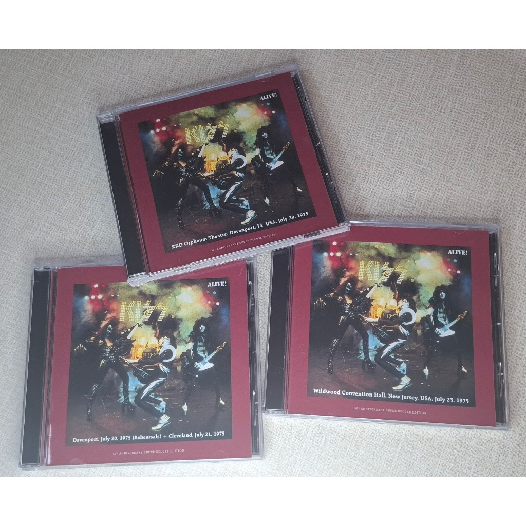 Kiss 3 Cds Alive! 50th Anniversary Live Davenport + New Jersey + Cleveland 1975 qualidade de aúdio espetacular