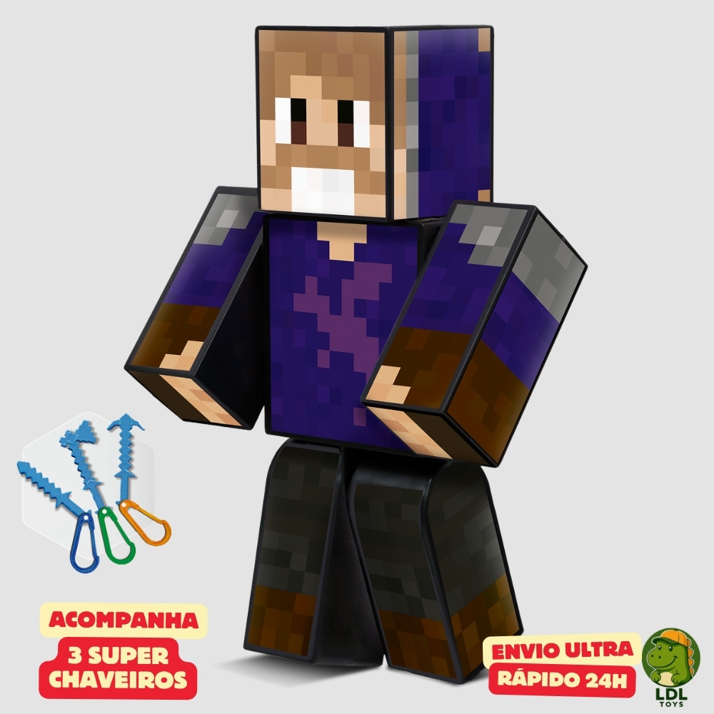 Boneco Tonigon 35cm Articulado Acompanha 3 Chaveiros Youtuber Original Algazarra em Oferta na Shopee