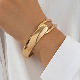 Simples Irregular Chunky Manguito Pulseiras Fácil De Combinar Elegante Na Moda Pulseira Minimalista Jóias Para Aniversár em Oferta na Shopee