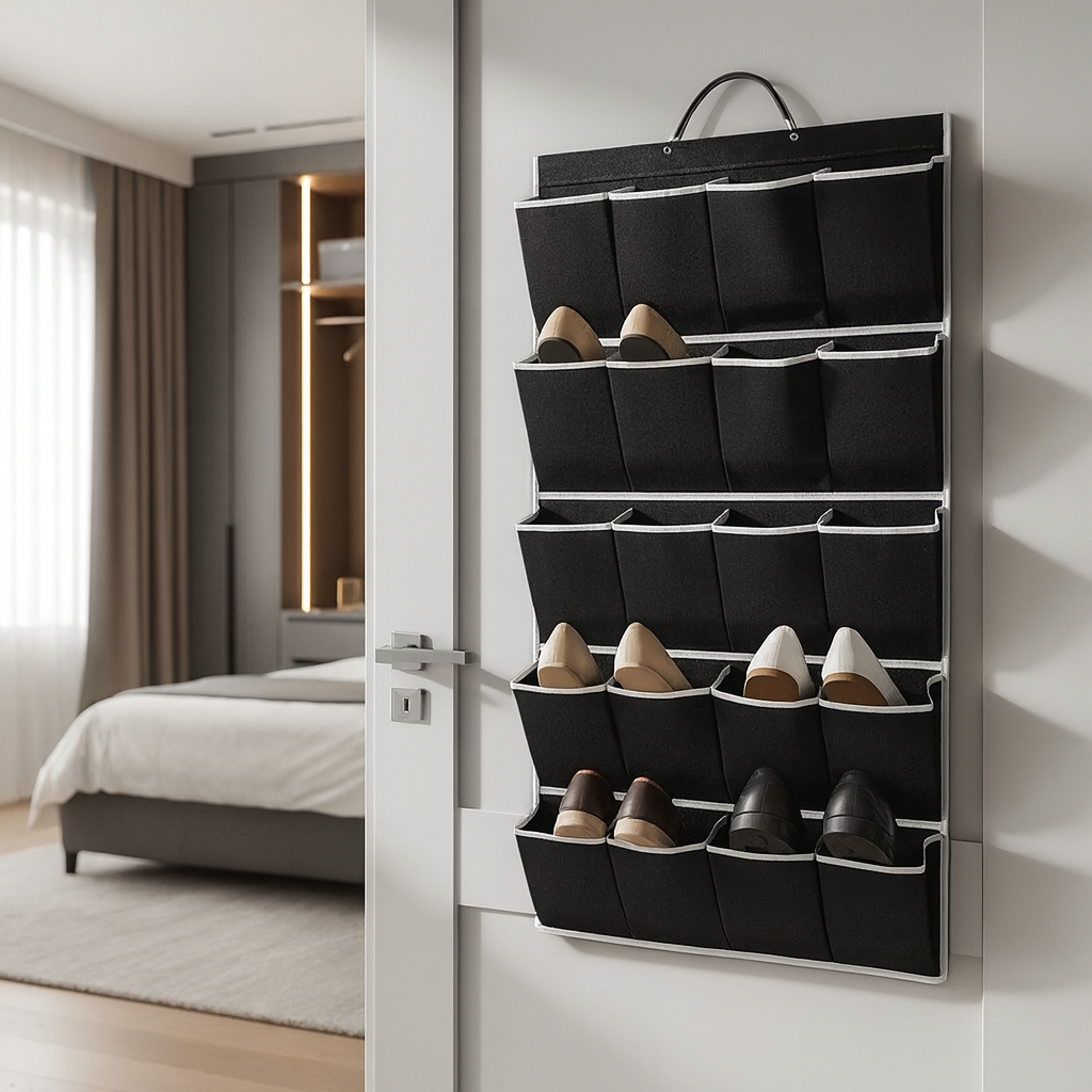 Organizador Sapatos Sapateira Vertical Atrás Porta 20 Bolsos Sapateira de Porta Resistente e AntMofo