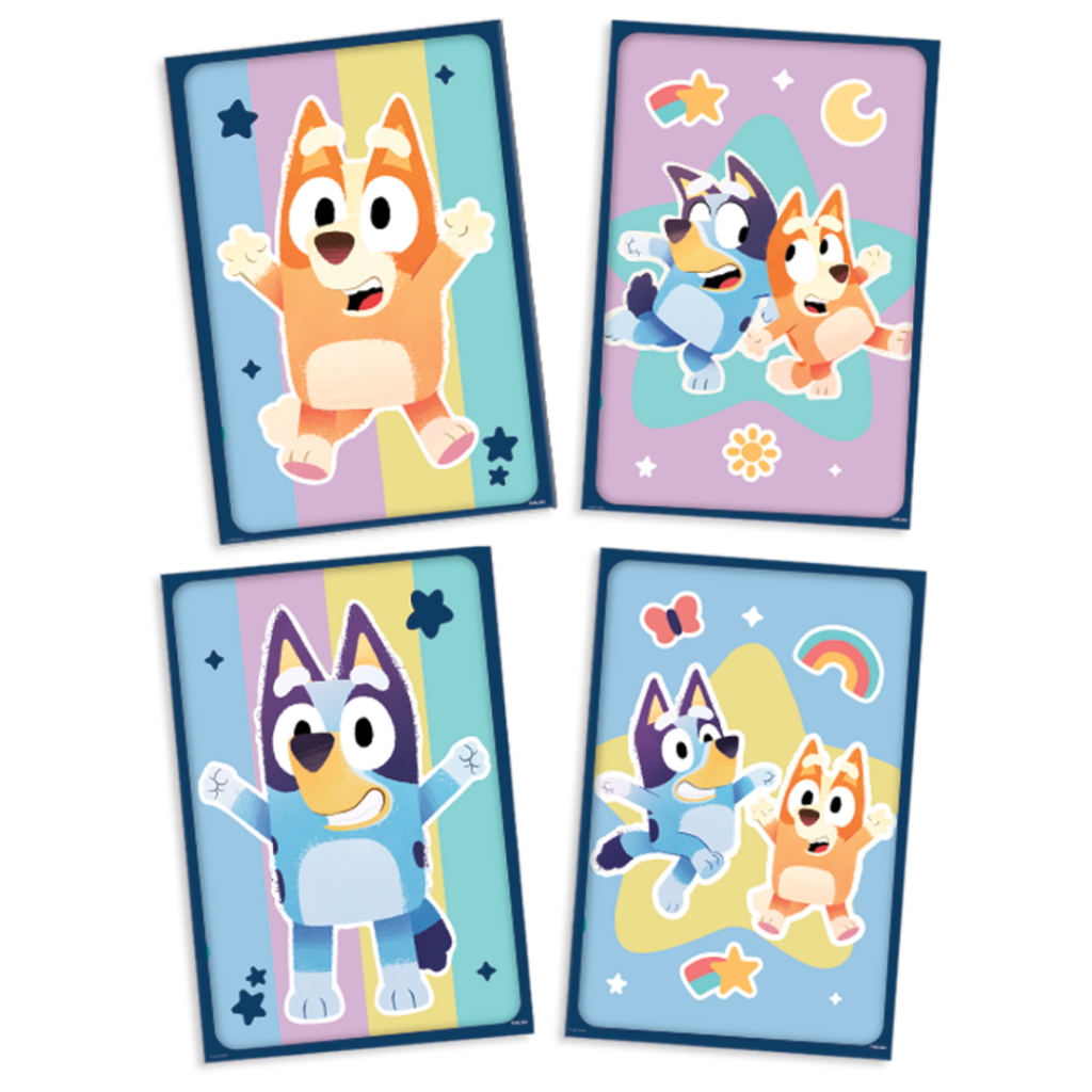 Quadros Decorativos Festa Bluey 4 Unidades 31x21 cm Festcolor – Inspire sua Festa Loja