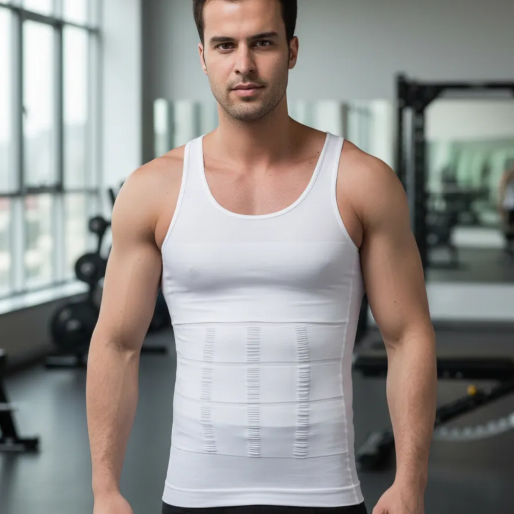 slim fit regata masculino colete redutor medidas cinta modeladora corretor postura some barriga cor branca não marca