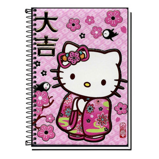 Caderno Universitário Hello Kitty – Capa Dura 1,10 ,15 ou 20 Matérias | Escola, Faculdade, Diário e Presente