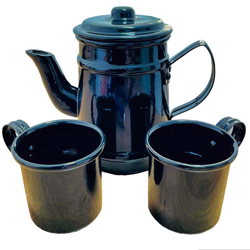 Bule 400ml + 2 OU 4 Xícara 80ml Esmaltado Elegante Escolha a Variação em Oferta na Shopee