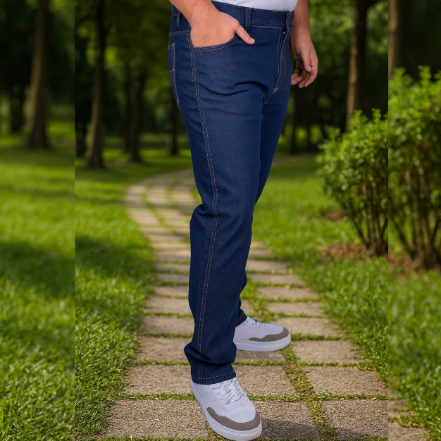 Calça Masculina Jeans Plus Size Tradicional de Trabalho Masculino Com Elastano em Oferta na Shopee