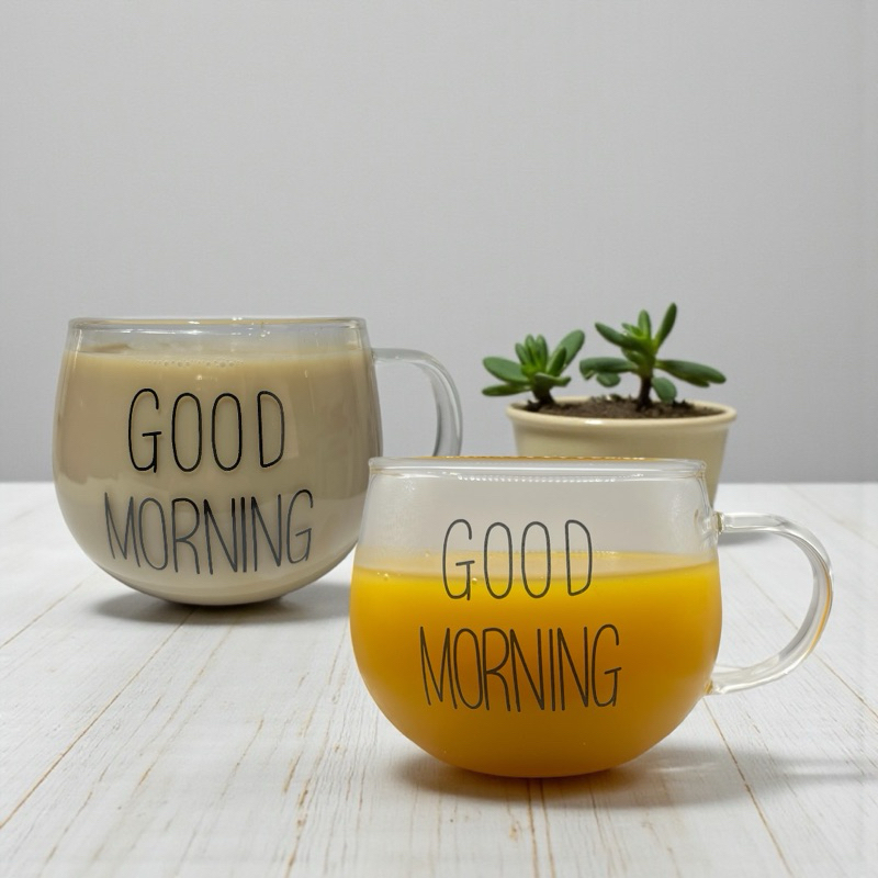 Canecas Xicaras Good Morning Vidro Para Café Cha 400ml - Pronta entrega em Oferta na Shopee