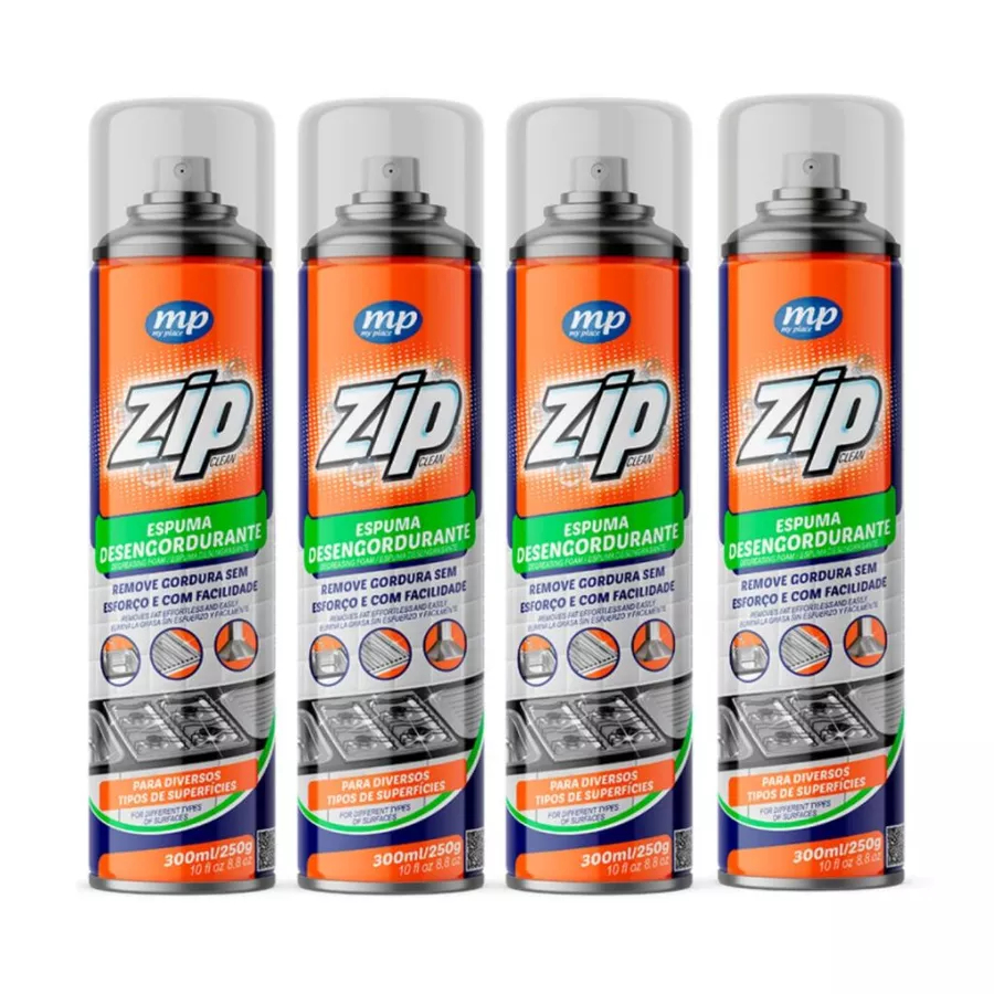 Kit até 4 Spray - Espuma Mágica Desengordurante limpeza pesada e Eficaz 300ml ZIP - My Place em Oferta na Shopee
