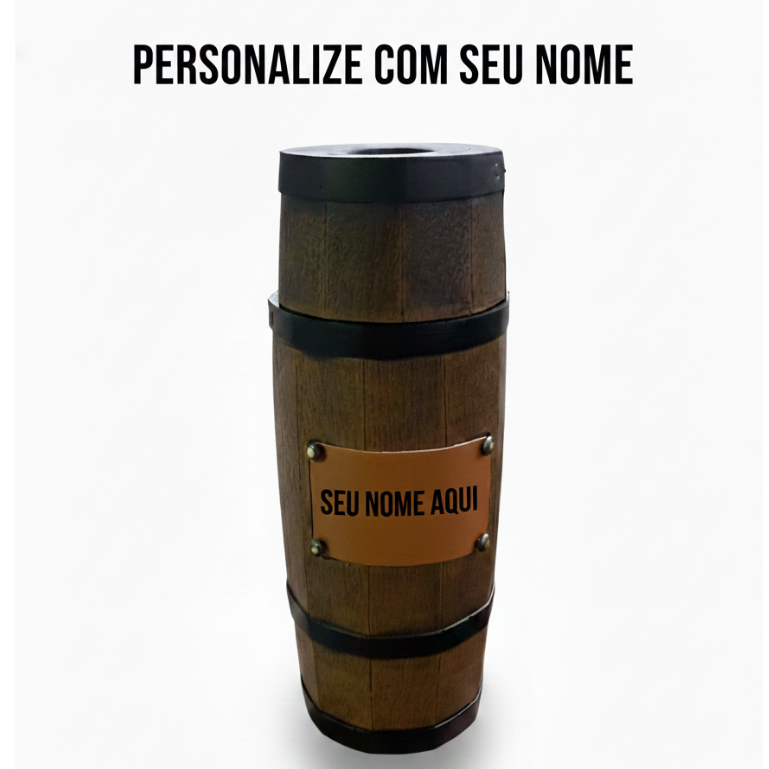 Porta Garrafas Personalizado Estilo Barril Rústico Madeira - Suporte Decorativo para Vinho ou Cerveja