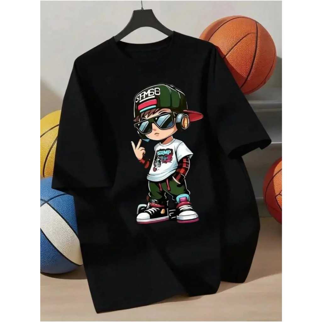 Camiseta Casual Infantil Moda Juvenil 100% Algodão Estampada Menino Estiloso