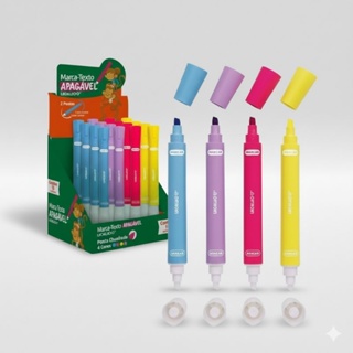 Marca Texto Apagável C/4 Cores Leo E Leo em Oferta na Shopee