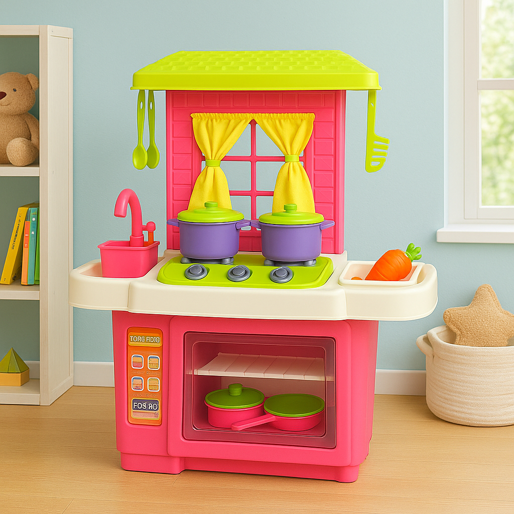 Kit Cozinha Infantil Forno Pia Fogão Acessórios Brinquedo Cozinhar Menina Panelinhas Utensílios