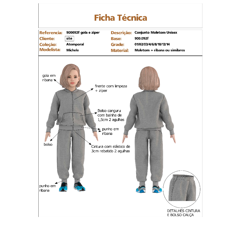 Molde / Modelagem Casaco, Moletom, corta vento, jaqueta,  INFANTIL IMPRESSO TAMANHO REAL