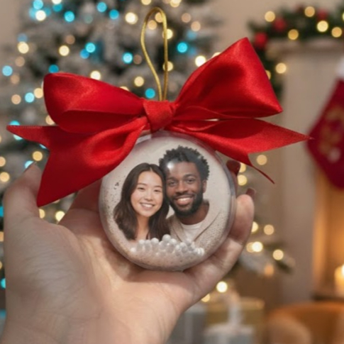 Kit Bolinhas Acrílicas Decoradas Para Natal Com Fotos Personalizadas