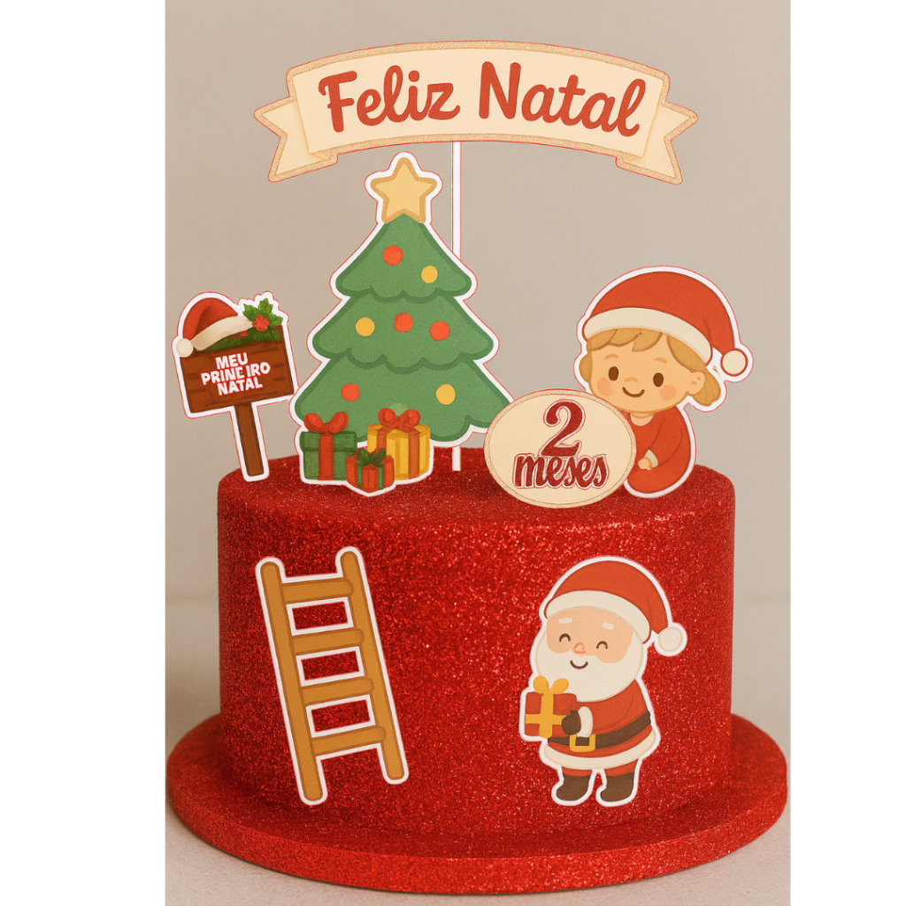 Topo de Bolo Natal • Topper de bolo Natalino•decoração de natal▪️coisas de natal▪️natal decoração▪️Itens de natal