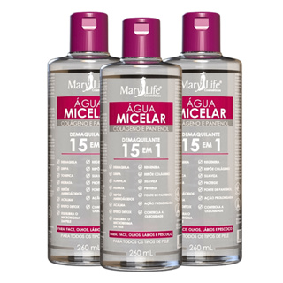 ÁGUA MICELAR 15 EM 1 – COLÁGENO E PANTENOL (DEMAQUILANTE SKIN CARE) em Oferta na Shopee