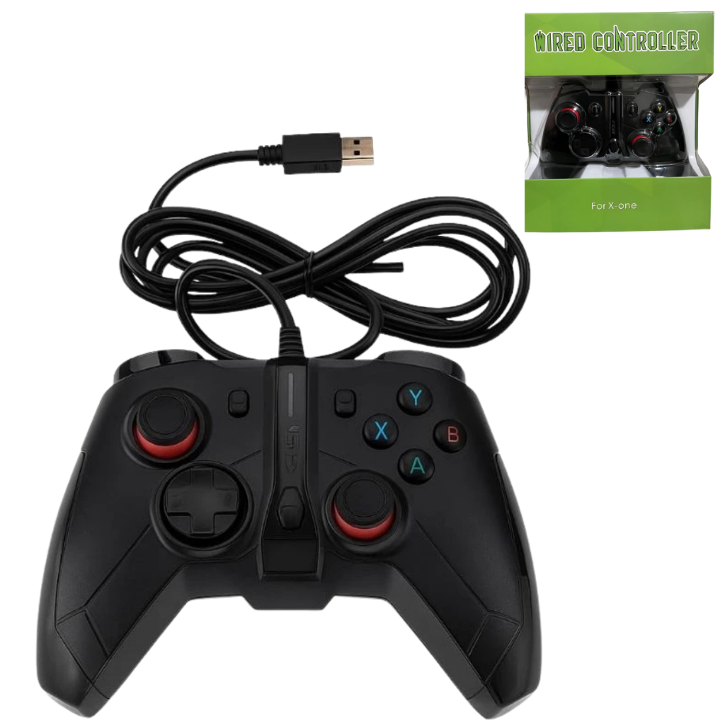 Controle Joystick Com Fio Usb Compatível Com Xbox One Pc Gamer