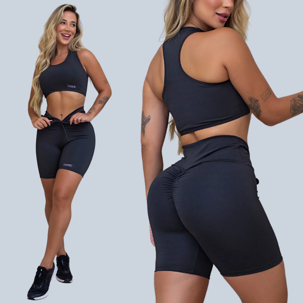 Conjunto Academia Top e Short Empina Bumbum