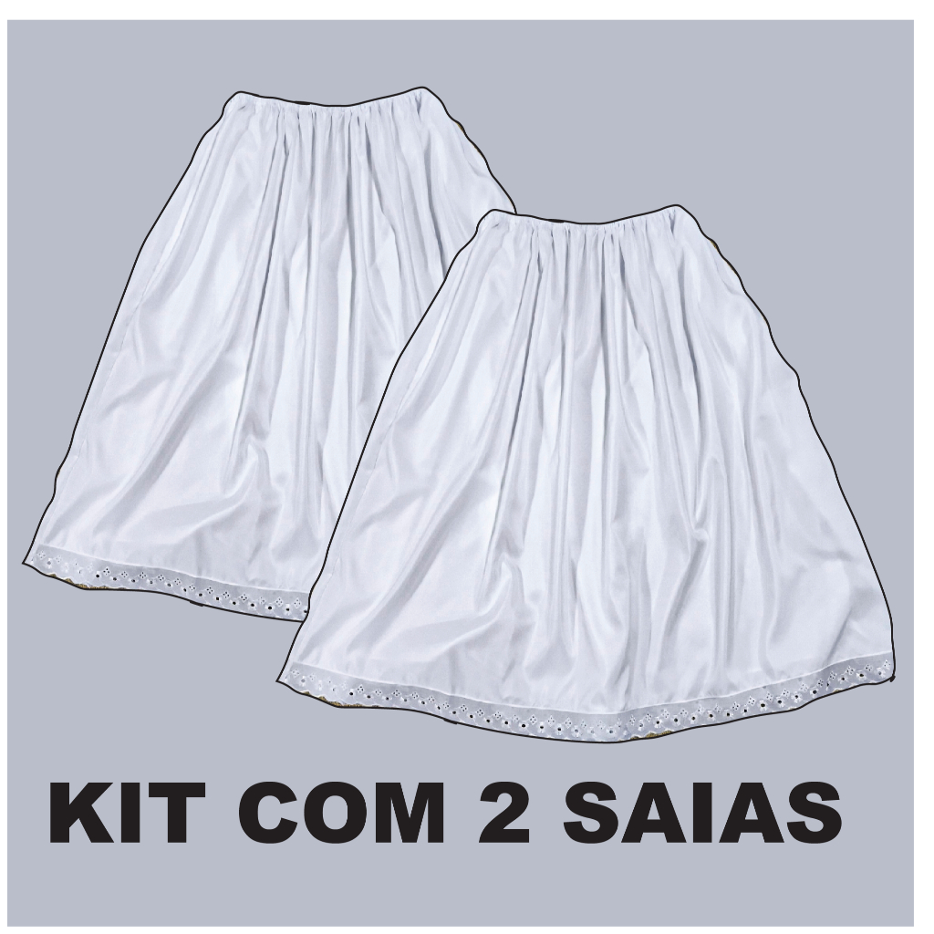 KIT COM 2 Saias Religiosa de Umbanda e Candomblé, Anágua, Saia de ração Tecido Microfibra em Oferta na Shopee