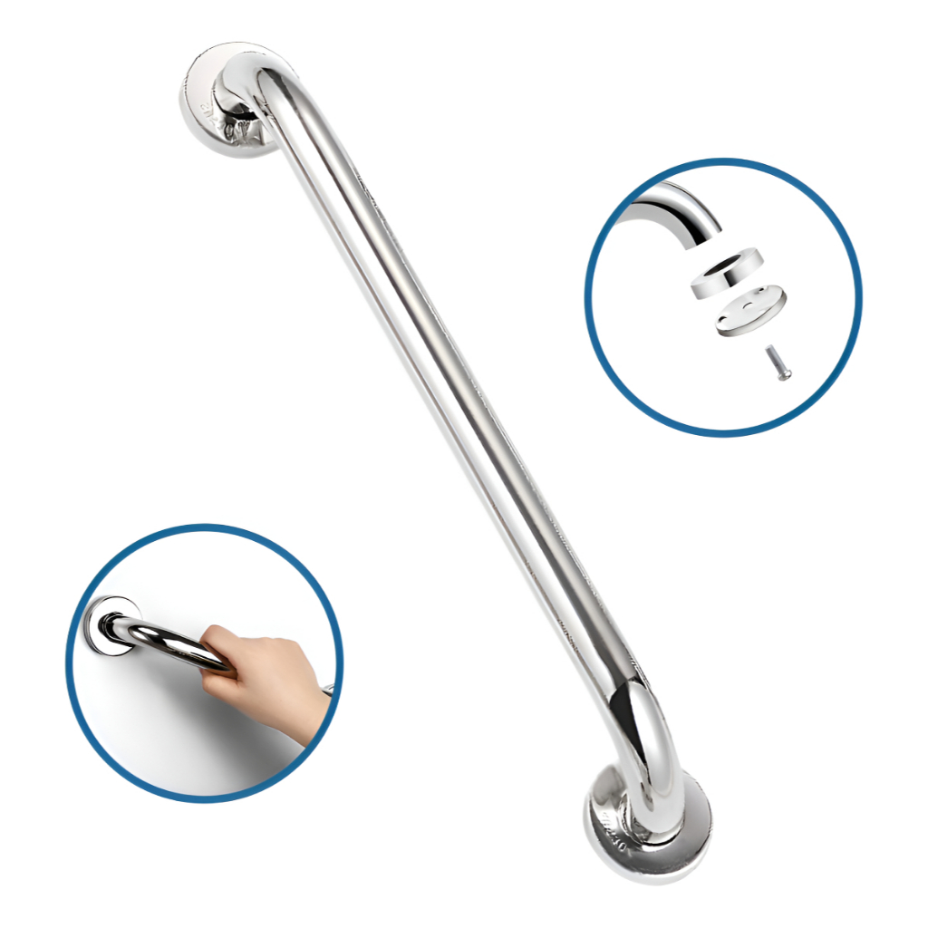 Barra de Apoio Alça 20cm até 1Metro +Segurança Idoso Deficiente Cadeirante, Corrimão Corredo Piscina em Oferta na Shopee