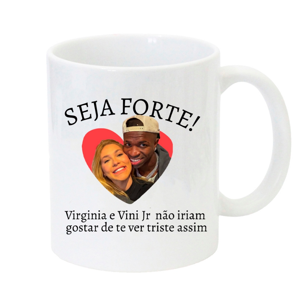 Caneca Seja Forte - Virginia & Vini Jr em Oferta na Shopee