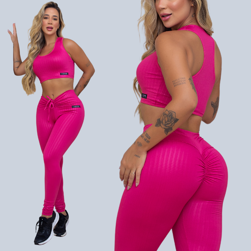 Conjunto Cirre Academia Top e Legging Empina Bumbum