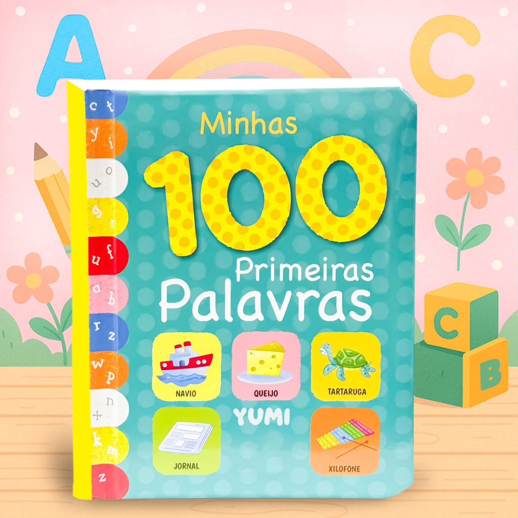 Livro Infantil Bebê Minhas Primeiras 100 Palavras Capa Dura Premium em Oferta na Shopee