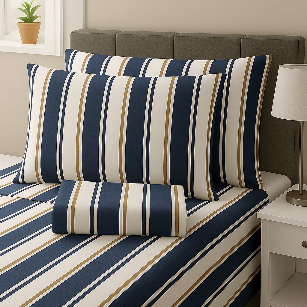 Jogo de Lençol Queen 4 Peças Roupa de Cama Percal Algodão Estampado