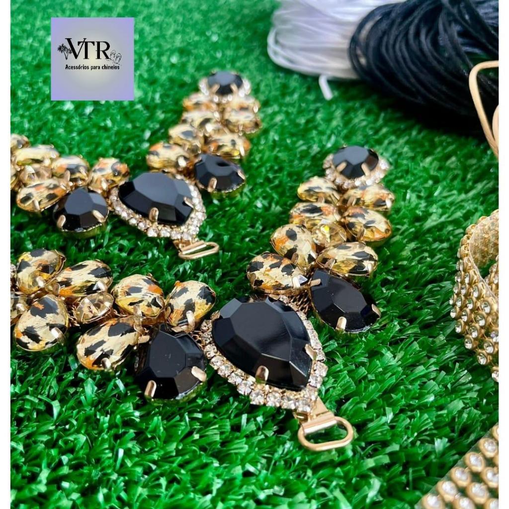 kit Cabedal Karol onça para chinelo 3 opções de fio em Oferta na Shopee