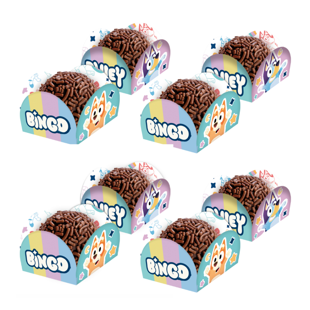 KIT 80 Porta Forminha Docinhos Festa Bluey Festcolor – Inspire Sua Festa Loja