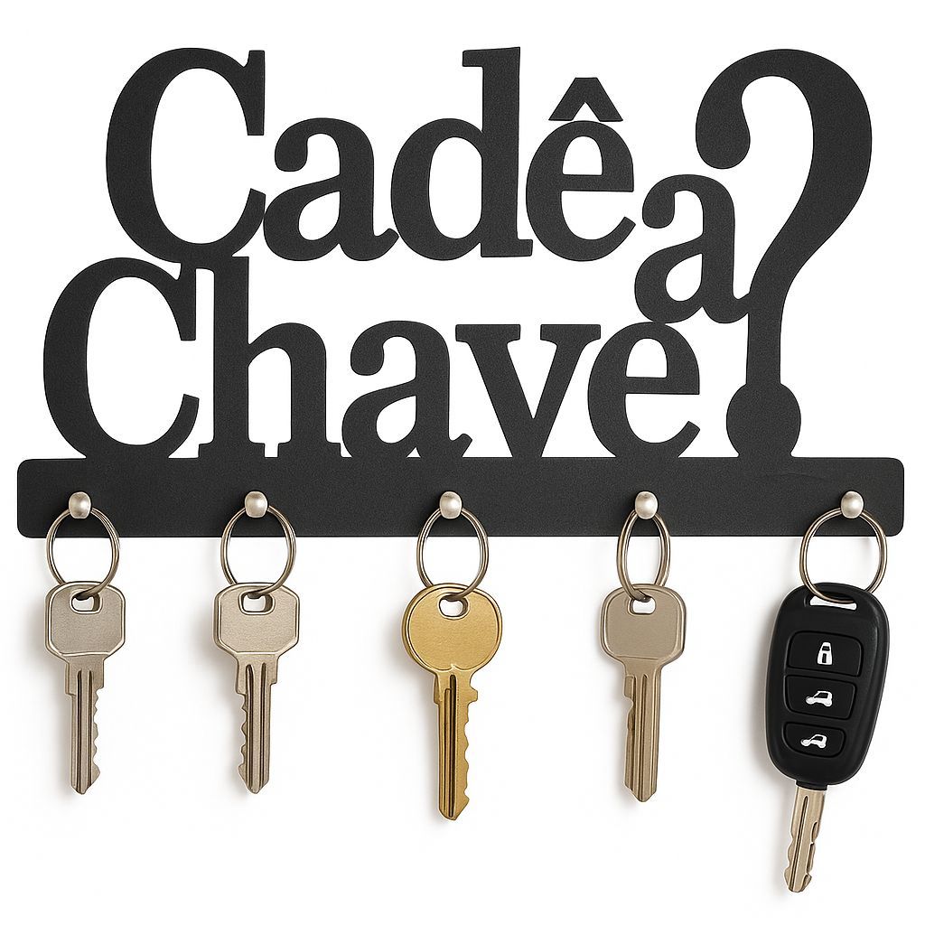 Porta Chaves Cadê a Chave MDF 25cm Decorativo Parede Casa Corredor Entrada Organização Dupla Face em Oferta na Shopee