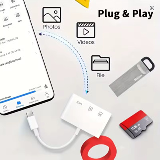 Adaptador Tipo-C e iPhone USBC e Leitor de Cartão 3 em 1 SD, TF e USB em Oferta na Shopee