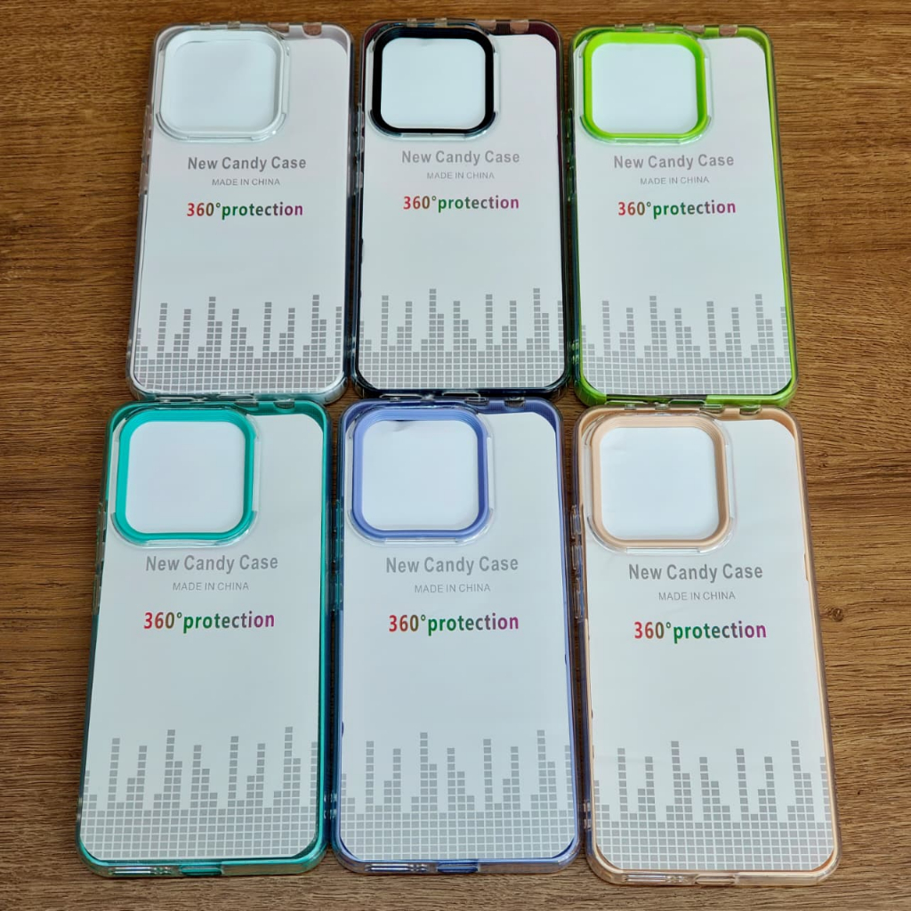 CAPA TRANSPARENTE 3 EM1 PARA REDMI NOTE 13((4G), CAPA ANTI-IMPACTO COM BORDA COLORIDA..