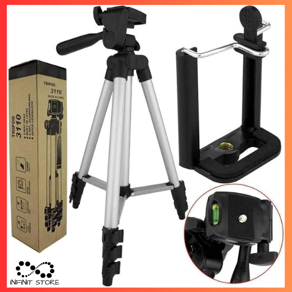 Tripé Universal Com Nível Câmeras Celulares 1,02m Pronto Entrega