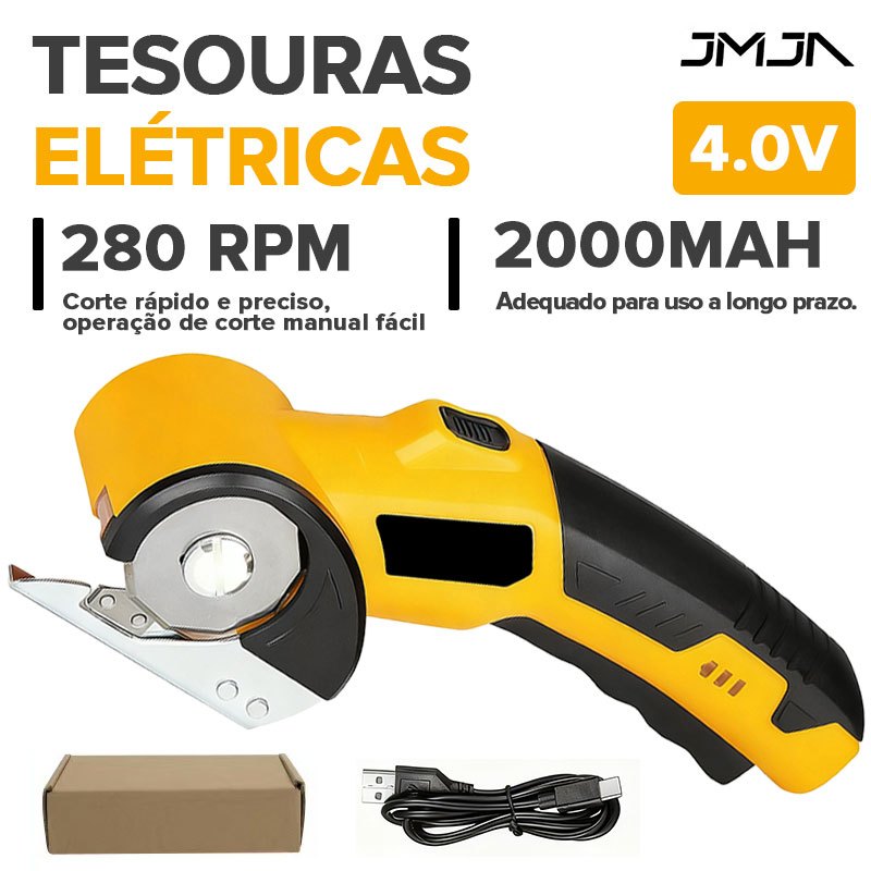 JMJN Tesoura Elétrica Sem Fio Recarregável USB Cortador Rotativo Portátil de Tecido, Papel e Couro com Lâmina Afiada em Oferta na Shopee