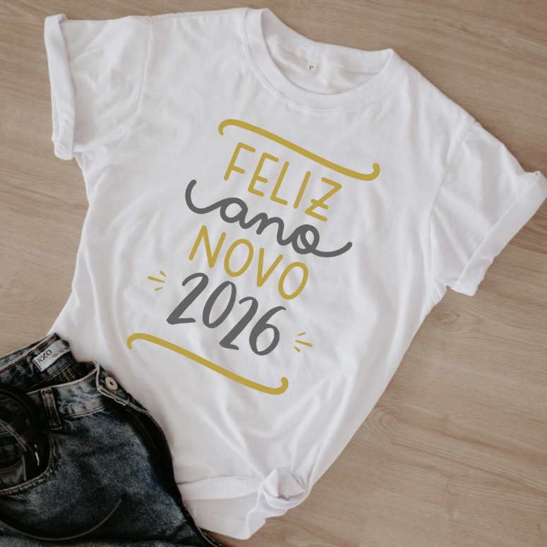 Camiseta Unissex 100% Algodão Premium | Estampa Exclusiva | Streetwear Oversized | FELIZ 2026