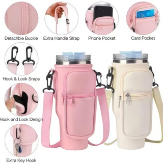 Bolsa Porta-garrafas De Água Compatível Com Copo 40oz 1,2 Litro Para Celular Chaveiro Com Alça De Ombro Ajustável em Oferta na Shopee