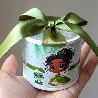 kit Tubolata Personalizada Princesa Tiana 5x6cm – Lembrancinha para Festa, Chá de Bebê, Revelação, Maternidade,casamento