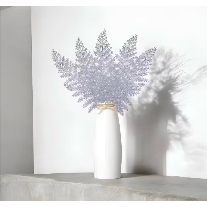 FOLHA DECORATIVA CORES DIVERSAS | TAM.: 45CM | MAT.: PLÁSTICO COM GLITTER | UNIDADE | CASA E DECORAÇÃO | NATAL