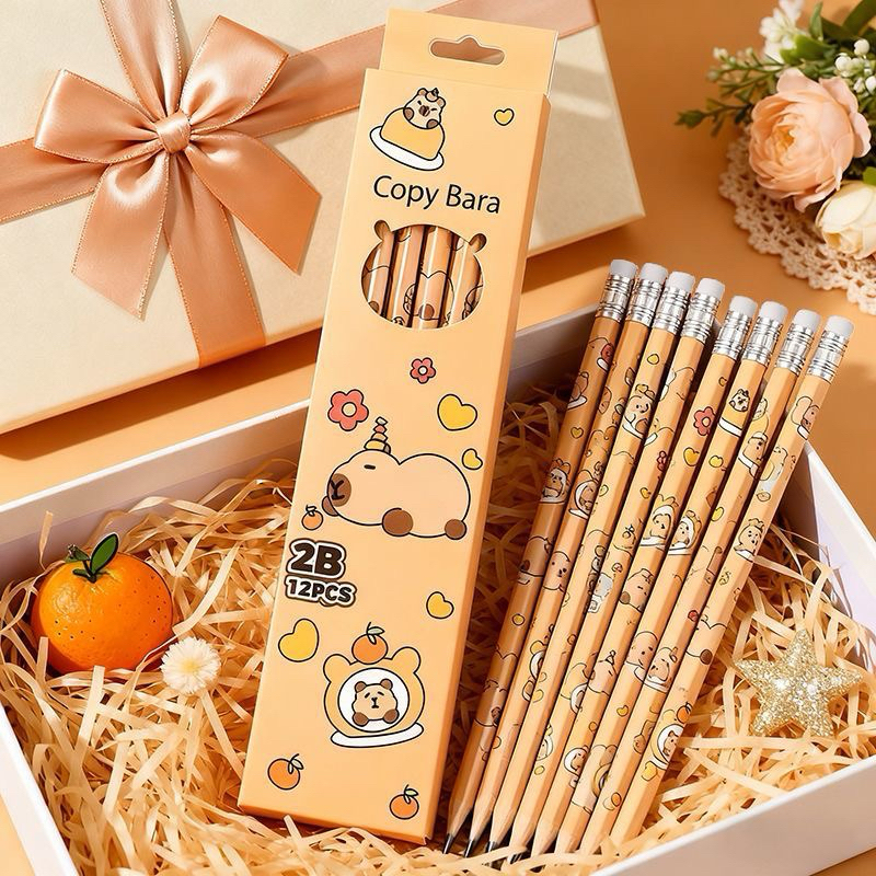 Lápis Kapibala 2B, material escolar para jardim de infância, atóxicos, conjunto de 12 unidades. em Oferta na Shopee