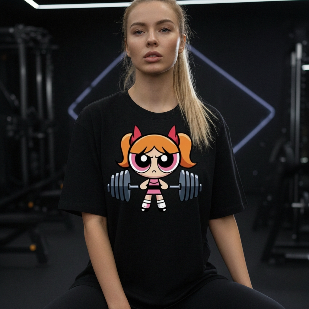 T-shirt Camisetão Algodão Feminino Gym Larga Blusão Academia Super poderosas Oversized Premium