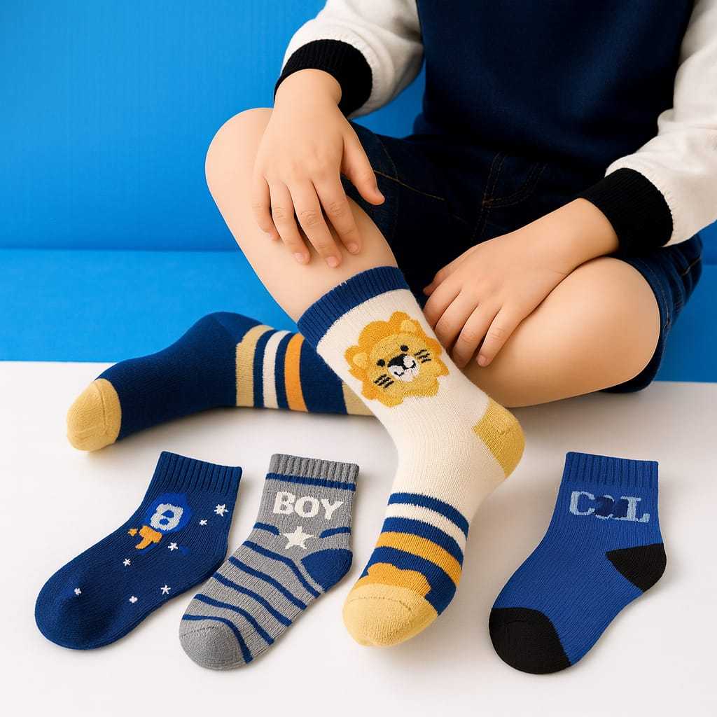 Kit com até 18 Pares de Meias Infantis para Meninos 0 a 10 Anos – Confortáveis, Macias com Algodão Estampas Divertidas em Oferta na Shopee